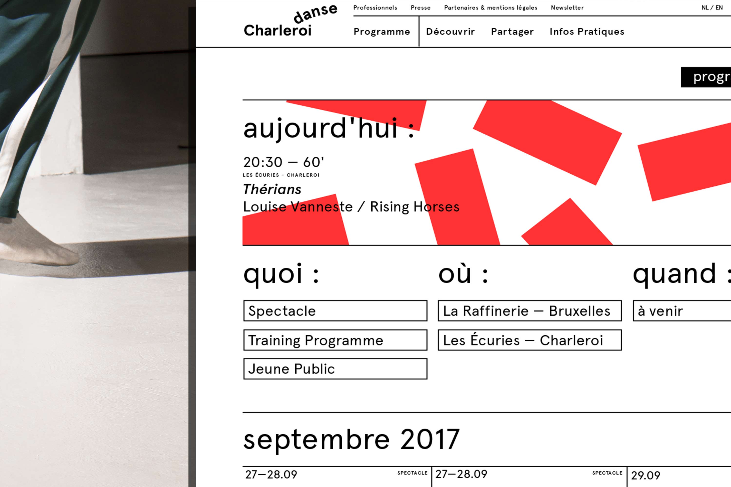 Charleroi Danse —Identity GR20 design graphique signaletique paris branding graphic fashion food drinks culture luxury architecture